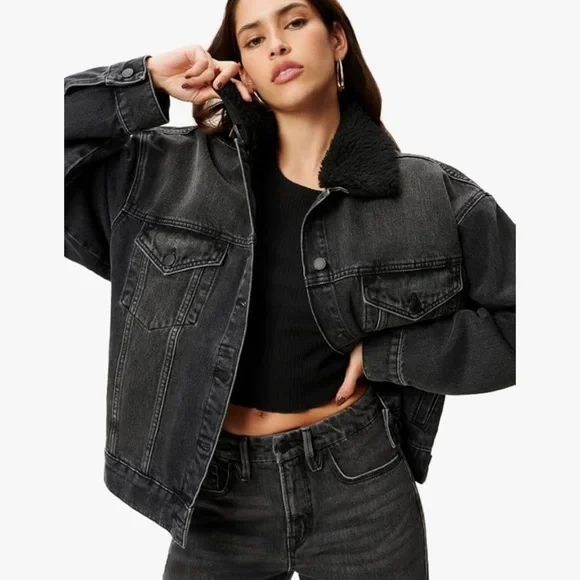 Good American Black Denim Jacket 3X - Picture 4 of 5